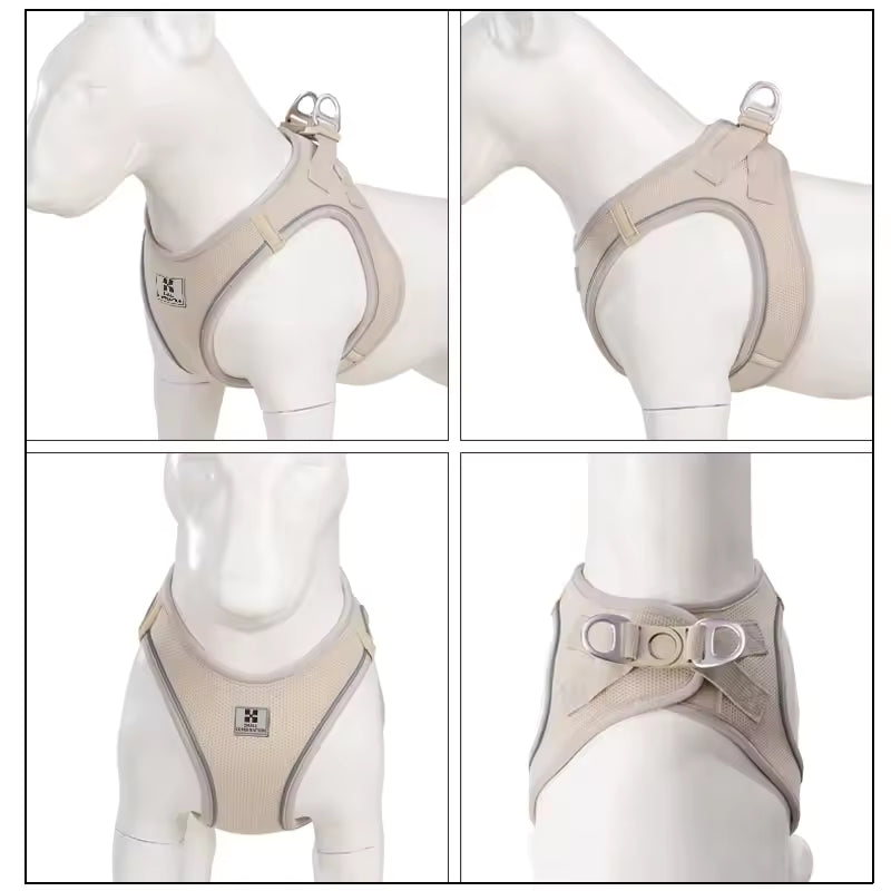 Arnês e Coleira Ajustável para Cães e Gatos – Confortável, Respirável e Segura